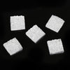 CA202 - 10 pcs Druzy Resin Embellishment Cabochons White Clear AB - 12mm - Square