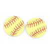 P2082 - 10 pcs. Yellow and Red Softball Ball Faux Leather Dangle Charms Pendants - Circle - Sports - 45mm (1.77") - Single-Sided