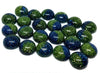 CA687 - 10 pcs Druzy Resin Embellishment Cabochons - 12mm - Glitter Style - Blue and Green - Bi-Color
