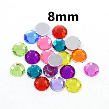 CA966 - 20 pcs Resin Embellishment Cabochons - Assortment - 8mm - Faceted Design