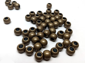 BD622 - 100 pcs Antique Bronze Smooth Ball Spacer Beads - 12mm - Large Hole: 5.7mm - Fits Paracord and European Beads!
