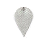 P273 - 10 pcs. Scales Faux Leather Dangle Charms Pendants - Pinch Leaf - Silver - Silver Tone Jump Ring - 63mm (2.5") - Double Sided