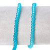 BD222 - 100 pcs. - 4mm x 3.4mm Blue Glass Crystal Rondelle Faceted Beads - 12 5/8 inch strand - Frosted