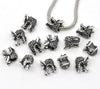 BD502 - 10 pcs Antique Silver Dragon Head European Spacer Charm Beads - 13mm x 11mm - Hole Size: 5mm - Fits European Cords and Paracord!