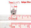 BD703 - 50 pcs. Antique Silver Flower Side by Side Spacer Beads - 7mm