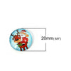 CA877 - 10 pcs Circle Christmas Glass Round Dome Seals Tiles Cabochons - 20mm (0.79 in) - Raindeer and Santa