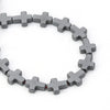 BD765 - 48 pcs. - 8mm Gunmetal Hematite Cross Beads - 15 inch strand - Hole: 0.5mm - 8mm x 6mm