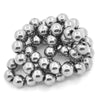 BD159 - 54 pcs. - 8mm Silver Hematite Round Beads - 15.75 inch strand - 1mm Hole Size