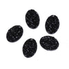 CA391 - 10 pcs Druzy Resin Embellishment Oval Cabochons Black - 18x13mm - 18mm x 13mm - 13x18mm