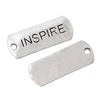P687A - 10 pcs. Antique Silver "Inspire" Rectangle Charms Pendants - 21mm X 8mm - Hole Size: 1.7mm