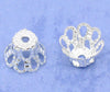 BD054 - 200 pcs Silver Plated Flower Bead Caps Covers - 6mm