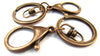 CL087 - 10 pcs. Antique Copper Tone Lobster Swivel Clasp and Key Ring - 69 x 30mm (2.72 inch) - Claw Clasps