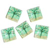 CA508 - 10 pcs. Square Glow in the Dark Glass Dome Seals Tiles - 20mm (3/4 in) - Tree Design