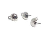 E424 - 10 pcs. (5 pairs) Silver Tone Earring Posts/Bases/Studs/Settings - Hammered Style - Half Round - 10mm Diameter- 13mm with Loop - Hole: 1.8mm