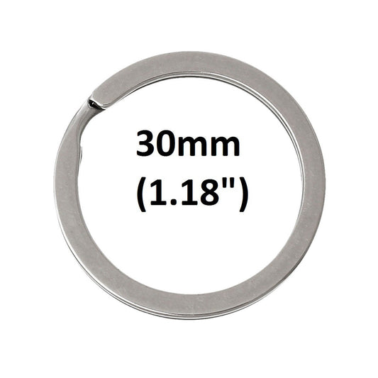 J122 - 10 pcs. 304 Stainless Steel Silver Tone Split Rings Key Rings - 30mm (1.18 inch) - Hypoallergenic! Tarnish Resistant! - 2.3mm Thick