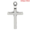 P750 - 60pcs. Antique Silver Cross Charms Pendants - 24x14mm