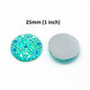 CA744 - 10 pcs Druzy Resin Embellishment Cabochons Clear Blue Ice Mint Multicolor Iridescent AB - 25mm - Shimmer Style - 1 inch - 1"