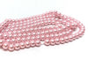 BD191 - 12mm Crepe Pink Blush Glass Pearl Imitation Round Beads - 16 inch strand - Approx. 35 Beads Hole Size: 1mm