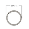 J122 - 10 pcs. 304 Stainless Steel Silver Tone Split Rings Key Rings - 30mm (1.18 inch) - Hypoallergenic! Tarnish Resistant! - 2.3mm Thick