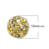 CA188 - 10 pcs Druzy Resin Embellishment Cabochons Gold Golden Shiny - 12mm