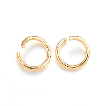 J199 - 50 pcs 304 Stainless Steel Open Jump Rings 6mm - 20 Gauge (0.8mm Thick) - Golden - Tarnish Resistant - OPEN DESIGN