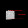 CA202 - 10 pcs Druzy Resin Embellishment Cabochons White Clear AB - 12mm - Square