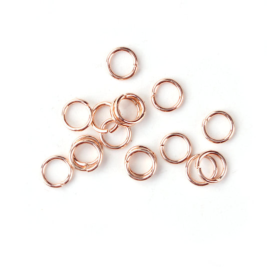 J253 - 1000 pcs Rose Gold Plated Open Jump Rings 5mm - 21 Gauge (0.7mm Thick) - High Quality!