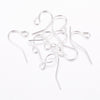 E499 - 100 pcs Silver Plated Earring Hooks with Loop Hole - 17mm x 12mm - Hole Size: 2mm