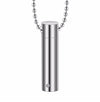 P944 - 1 pc. Stainless Steel Cylinder Pendant with Rhinestone - Screw Opening - 40mm x 10mm - 1.57 inch - Hypoallergenic! Tarnish Resistant