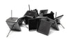E468 - 10 pcs. Gunmetal Square Earring Posts Studs Settings Bezels Cabochons Tacks- 12mm x 12mm Glue Pad Setting - Spike Frame