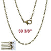 N193A - 1 pc. Antique Bronze Cable Chain Link Necklaces 30 3/8" - (3 x 2mm Links) - Lobster Clasps - Claw Clasps