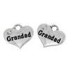 P052 - 4 pcs. Antique Silver "Grandad" charm with rhinestone - 16mm X 14mm
