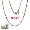 N193 - 12 pcs. Antique Bronze Cable Chain Link Necklaces 30 3/8" - (3 x 2mm Links) - Lobster Clasps - Claw Clasps