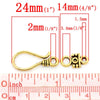 CL169 - 20 pieces (10 sets) Gold Plated Toggle Clasps - 24mm x 11mm - 14mm x 7mm - 2mm and 3.4mm Holes