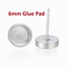 E414 - 10 pcs. 304 Stainless Steel Earring Posts Studs Settings Bezels Cabochons Tacks - 6mm Glue Pad Setting - Silver Tone - Flat Thick Bezel