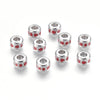 BD685 - 20 pcs Silver Tone Metal Cylinder Rondelle Spacer Beads - 10mm - Large Hole: 4.5mm - Fits European Cords and Paracord!