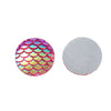 CA010A - 5 pcs Mermaid Fish Scales Resin Carved Embellishment Cabochons Pink Red Multicolor AB - 12mm