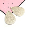 P1122 - 10 pcs. Gold Faux Leather Dangle Charms Pendants - Teardrop - 56mm (2.2") - Great for Light Earrings or Dangles! Double-Sided