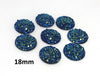 CA869 - 10 pcs Druzy Resin Embellishment Cabochons Blue Multicolor - 18mm - Dome Style