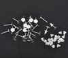 E180 - 800 pieces (400 pairs) Silver Plated Earring Posts/Bases/Studs/Settings with Rubber Backs - 12mm x 6mm