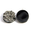CA151 - 10 pcs Druzy Resin Embellishment Cabochons Dark Grey Gray Silver Gunmetal - 12mm Diameter - Circle - 5mm Thick