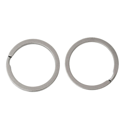 J122 - 10 pcs. 304 Stainless Steel Silver Tone Split Rings Key Rings - 30mm (1.18 inch) - Hypoallergenic! Tarnish Resistant! - 2.3mm Thick