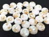 CA968 - 10 pcs Resin Round Embellishment Circle Cabochons Metal Foil White, Gold - 10mm - Multi-Color Glitter