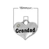 P052 - 4 pcs. Antique Silver "Grandad" charm with rhinestone - 16mm X 14mm