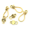 CL169 - 20 pieces (10 sets) Gold Plated Toggle Clasps - 24mm x 11mm - 14mm x 7mm - 2mm and 3.4mm Holes