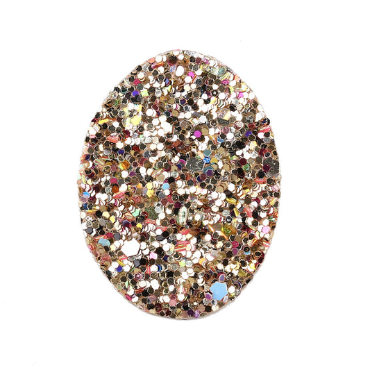 P607 - 10 pcs. Gold Multicolor Faux Leather Dangle Charms Pendants - Oval - 41mm (1.6") - Great for Light Earrings, Necklaces or Dangles