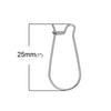 E739 - 50 pcs. 304 Stainless Steel Kidney Earwire Earring Hooks - 25mm x 12mm - LARGE - Hypoallergenic! Tarnish Resistant!