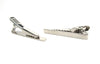 TC035A - 1pc Silver Tone Tie Bars/Clips - 40x5mm Glue Pad