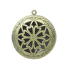 P807A - 1 piece Antique Bronze Carved Round Perfume Diffuser Pendant Photo Picture Locket Box - 36mm X 33mm - Fits 24mm Image