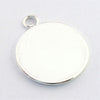 P220 - 10 pcs. Silver Plated Circle Round Bezel Cabochon Pendant Tags Trays - 18mm Glue Pad - Single Loop